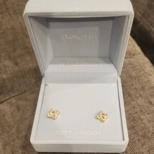 Dane Craft Gold Plated Cubic Zirconia Stud Earrings
